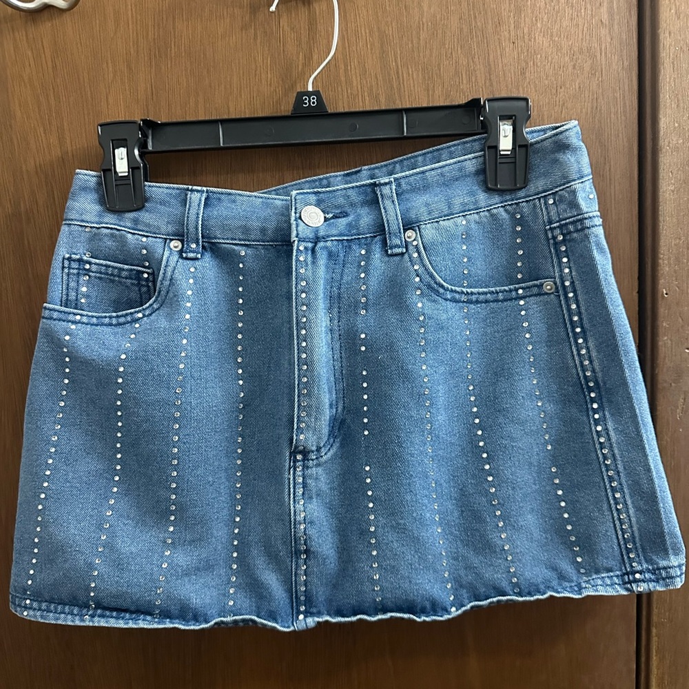 Forever 21 Blue Studded Mini Skirt